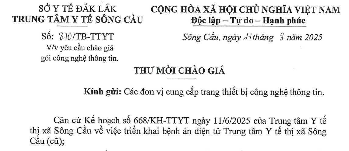 YCBG cung cấp trang thiết bị công nghệ thông tin